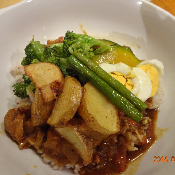 揚げ野菜のっけ和風カレー